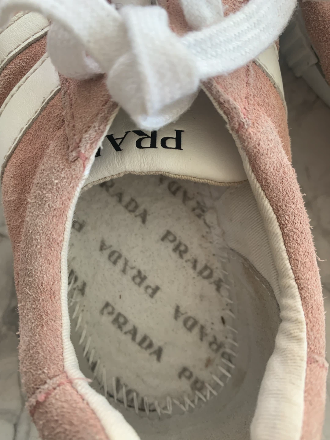 PRADA sneakers pink suede low top Monte Carlo size 12.5 - photo 3