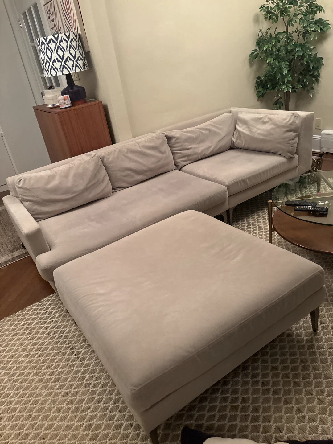 West elm Andes couch with ottoman - photo 2
