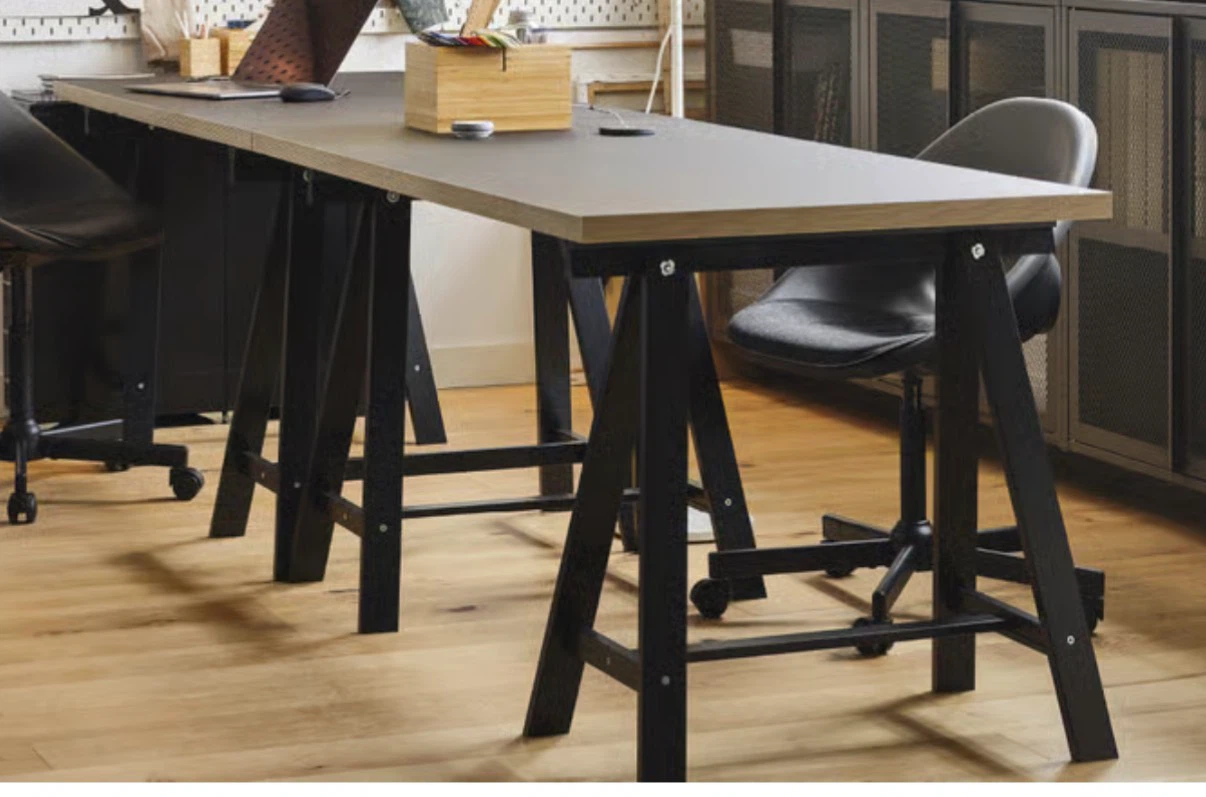 IKEA Trestle with Shelf, Black - photo 4
