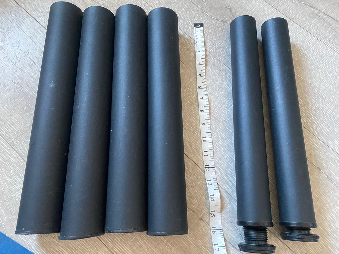Set of 6 black furniture legs