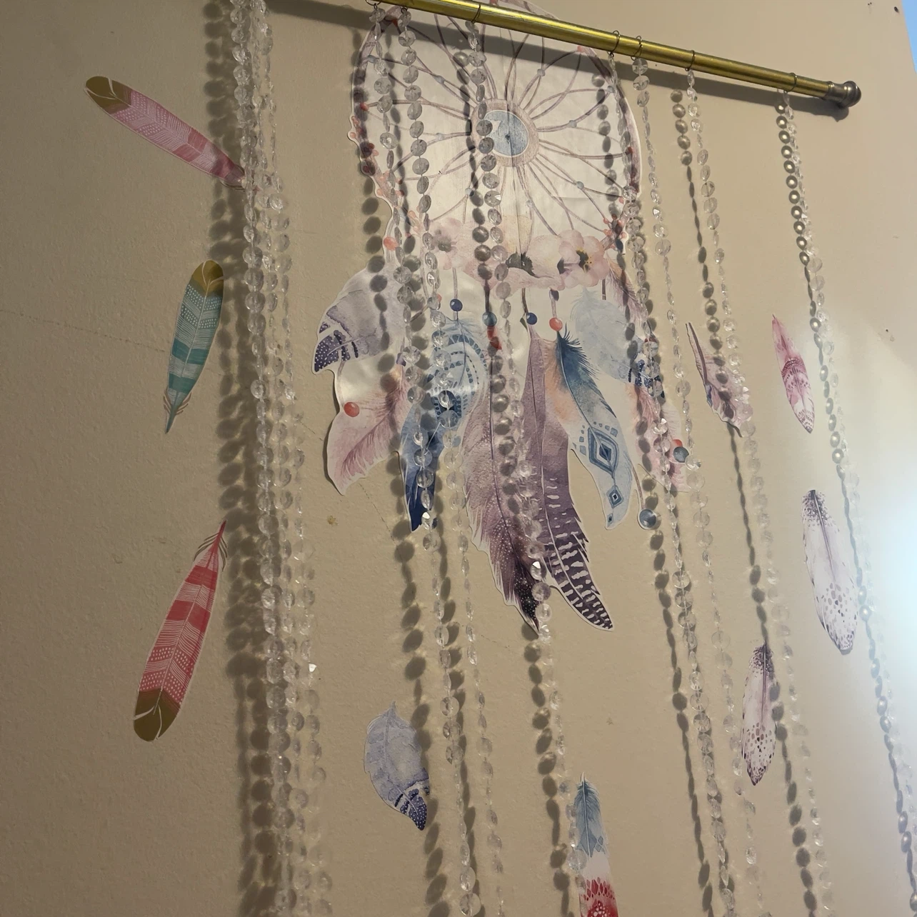 Beaded Curtain with Feather Decor - photo 5
