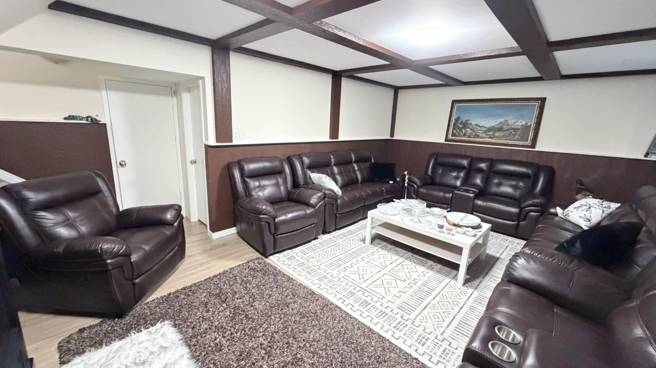 Dark Brown Leather Reclining Sofa Set - photo 3