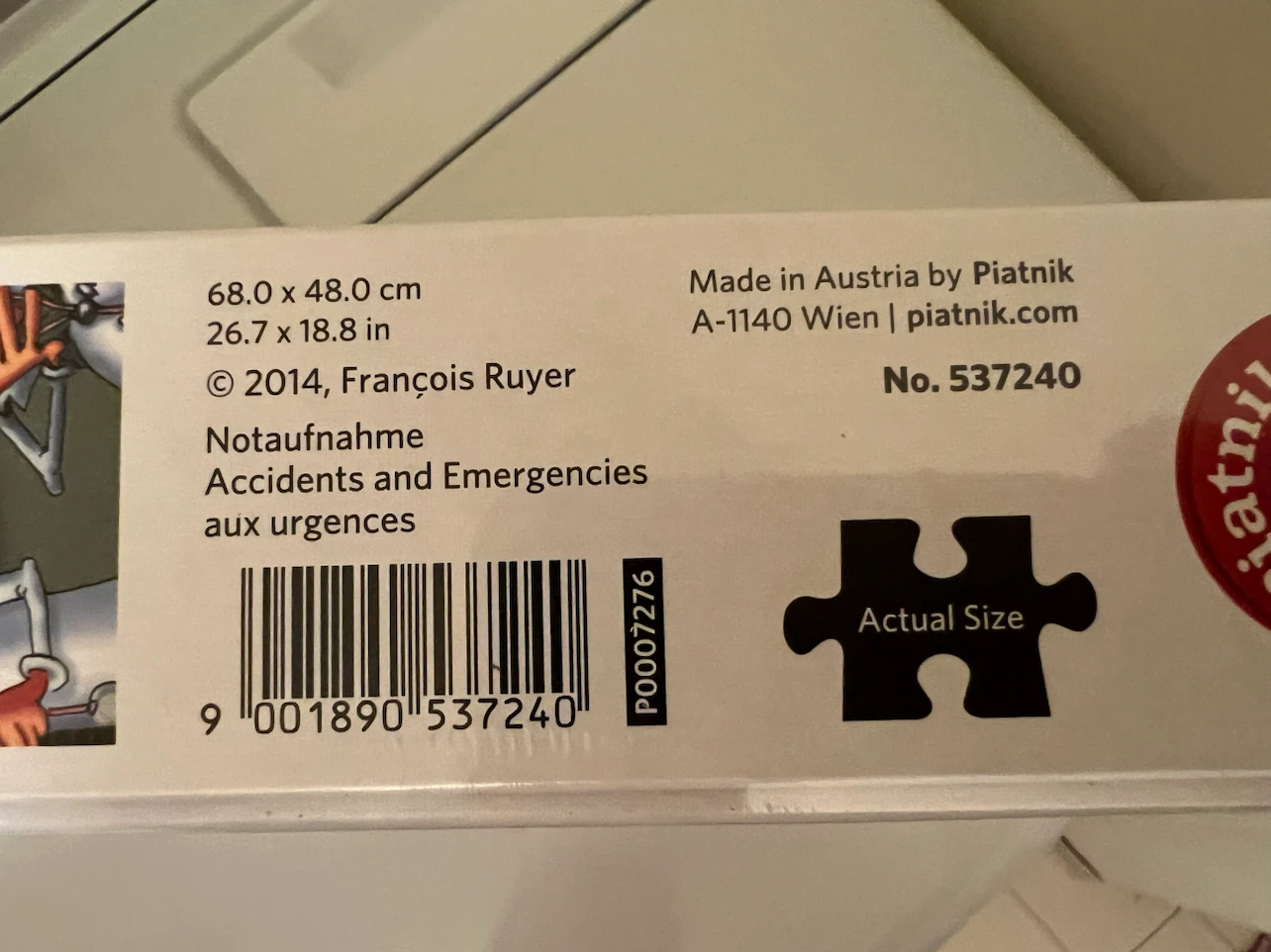 Piatnik 1000 Piece Jigsaw Puzzle - Accidents and Emergencies - photo 4