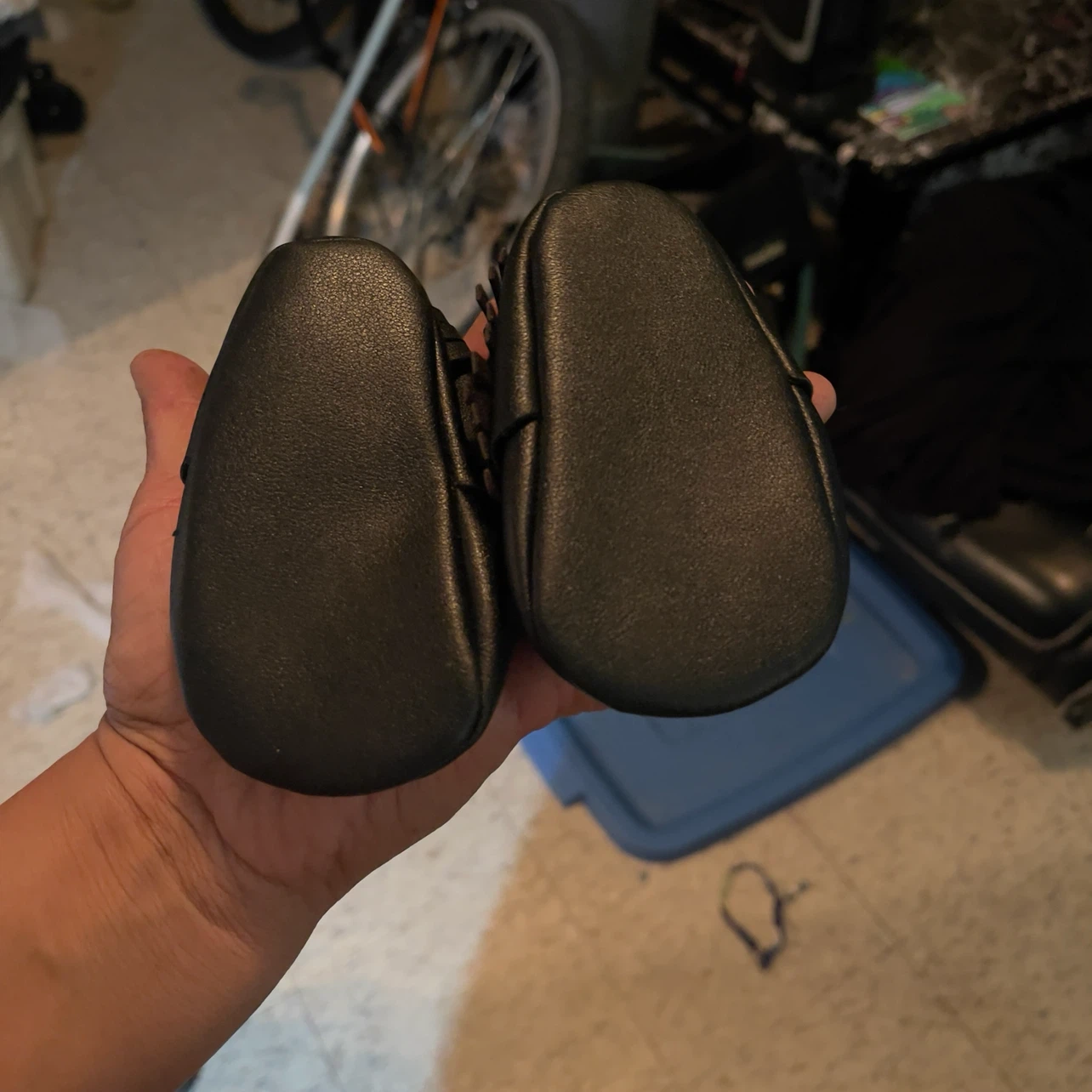 Black Leather Baby Moccasins - photo 3
