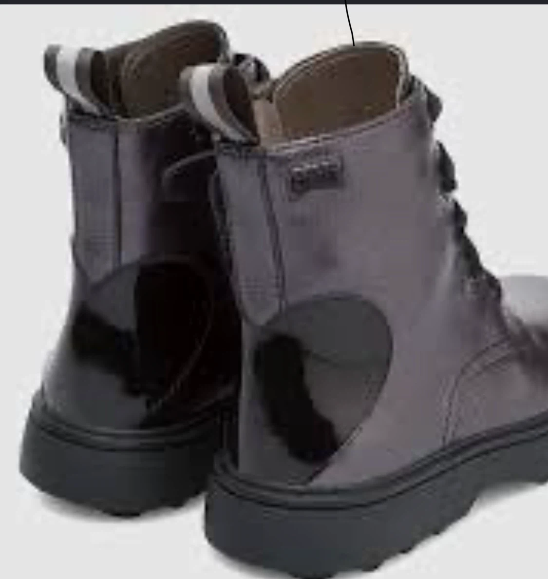 Kids boots camper, leather Norte metallic gray