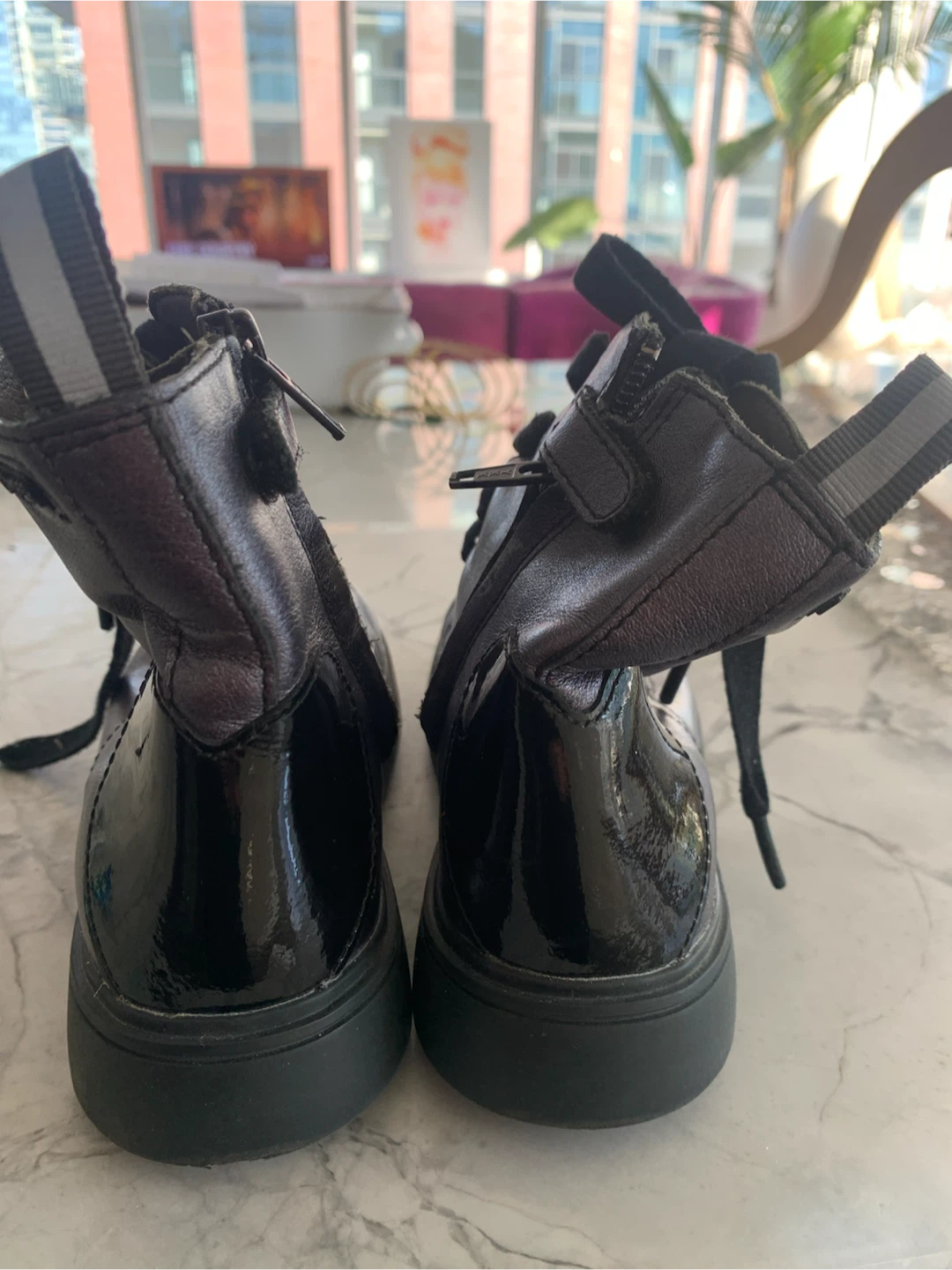 Kids boots camper, leather Norte metallic gray - photo 3