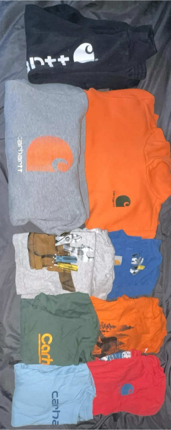 Lot of 10 Carhartt Shirts and Sweatshirts