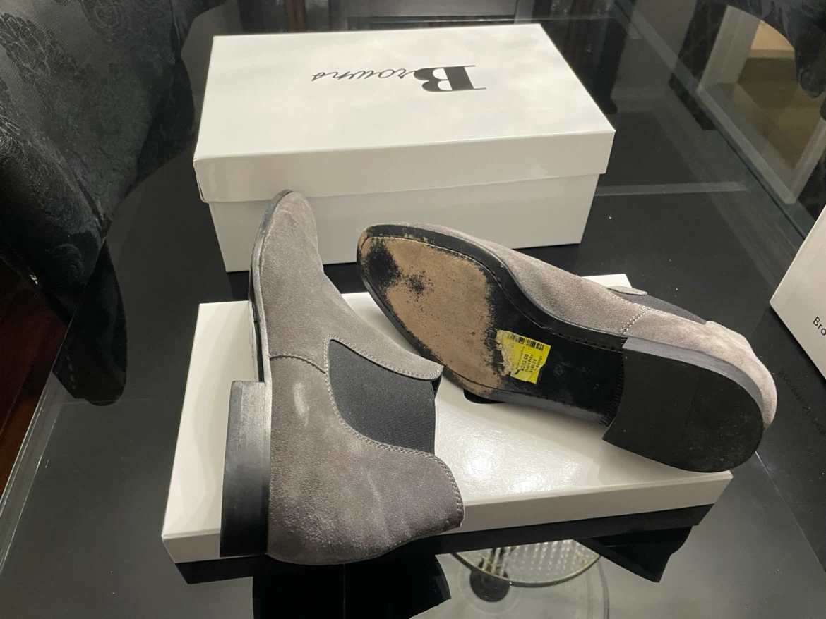 Harry Rosen Grey Suede Chelsea Boots