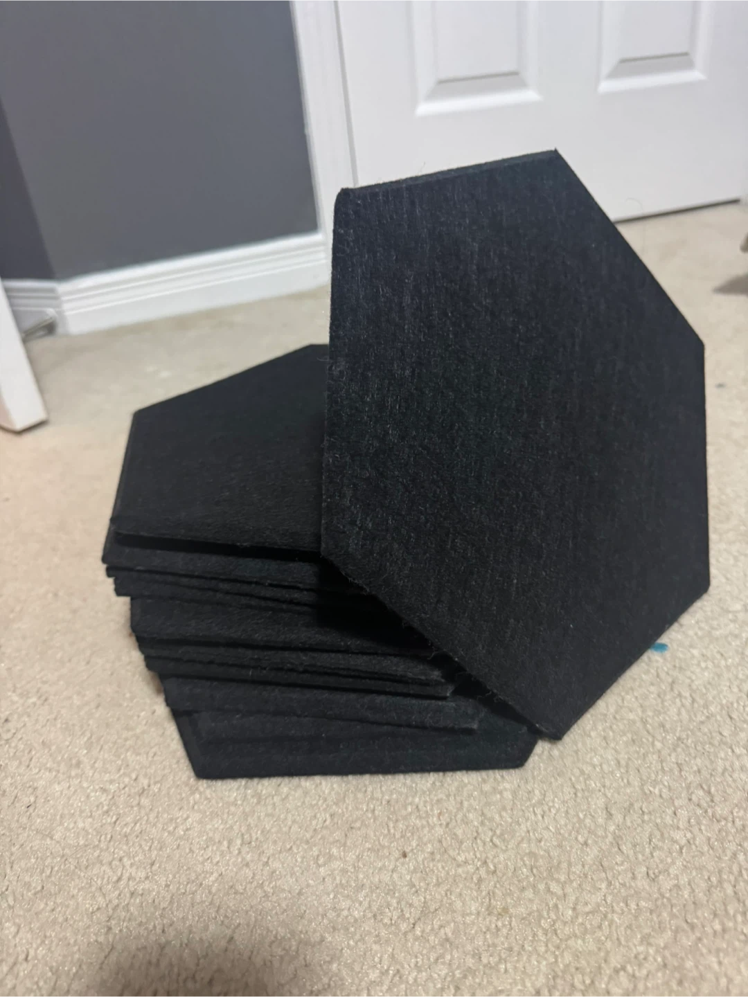 Black Hexagon Acoustic Panels