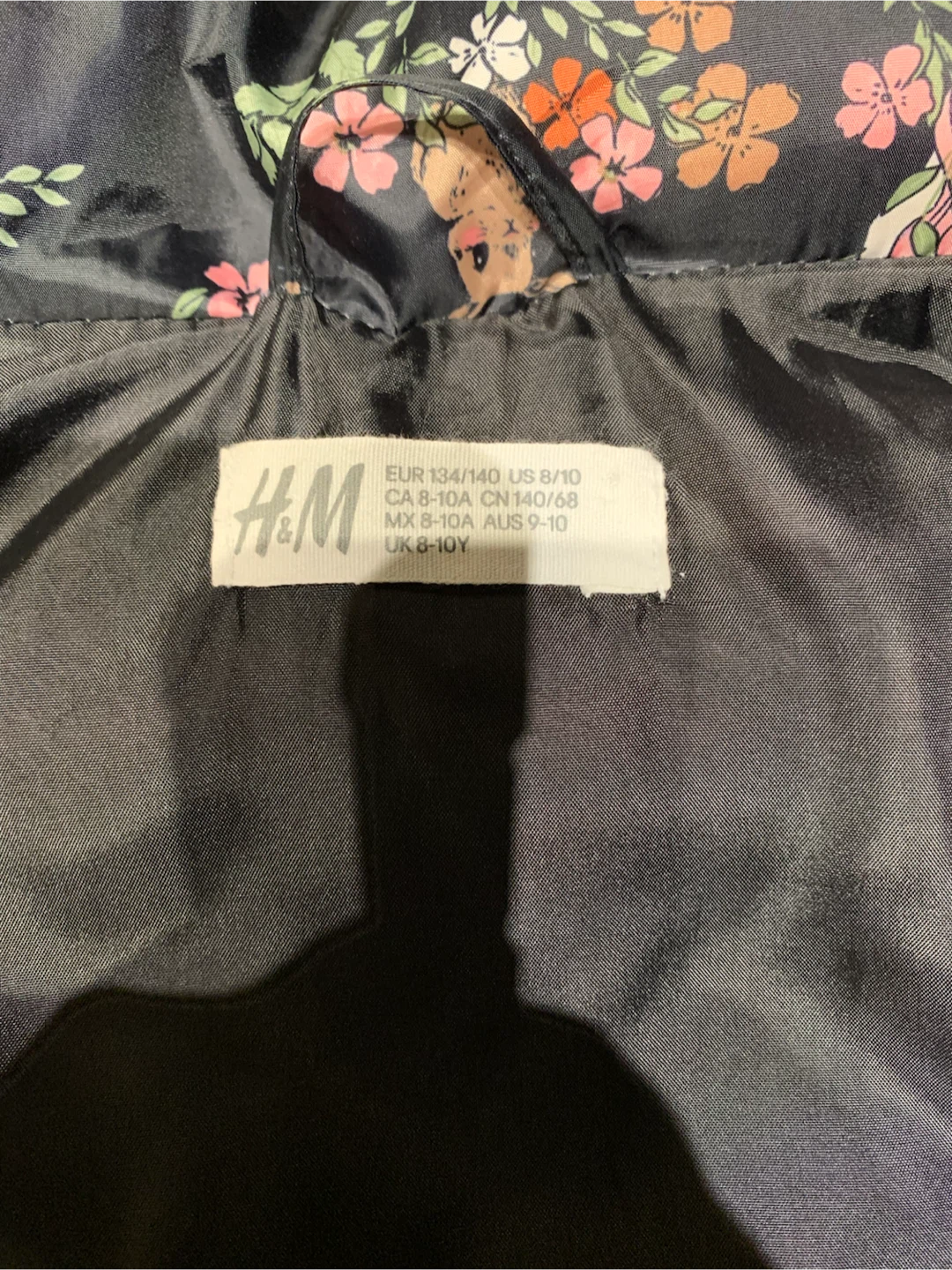 H&M Floral Unicorn Puffer Vest, Size 8-10A - photo 4