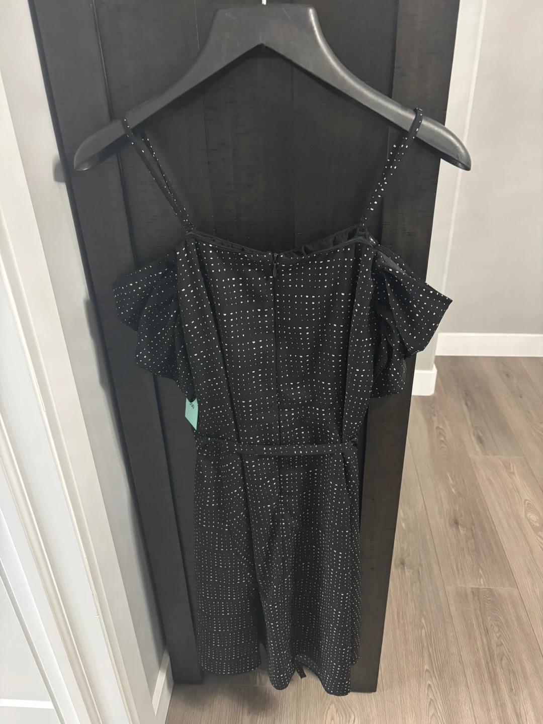 Black and white polka dot off-shoulder jumpsuit - photo 2