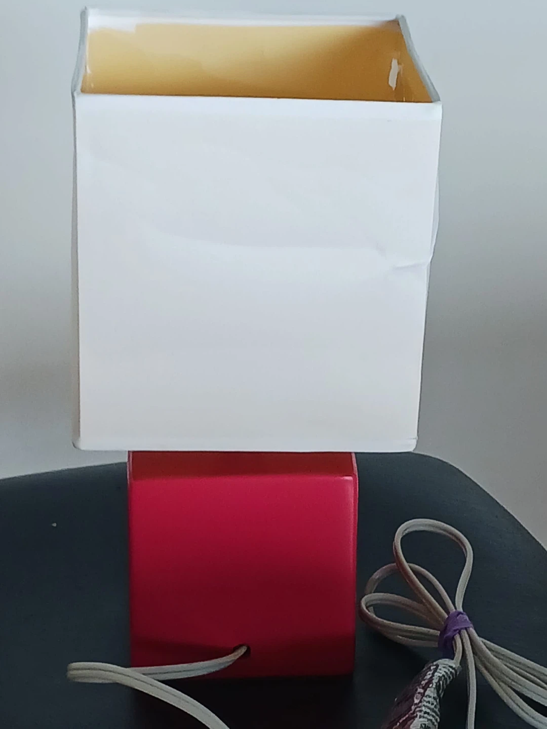 Red and White Table Lamp