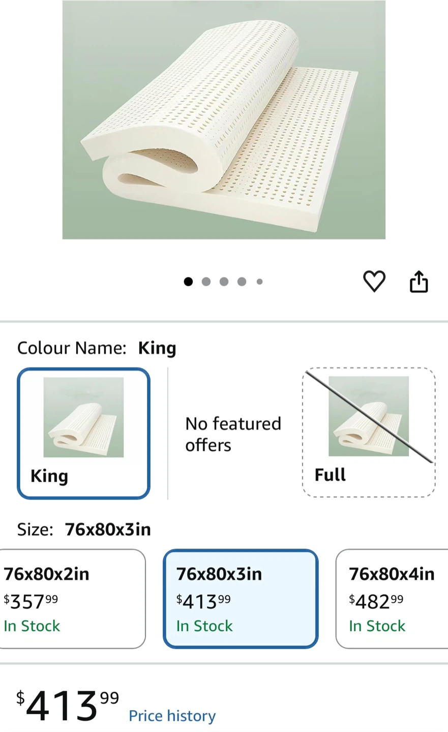 Natural Latex King Mattress Topper