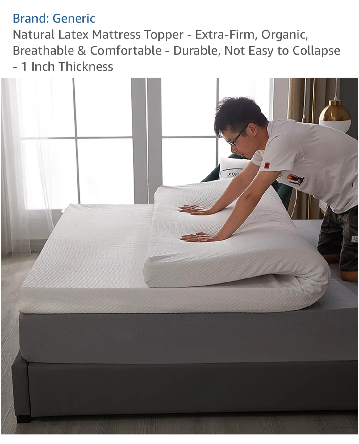 Natural Latex King Mattress Topper - photo 2