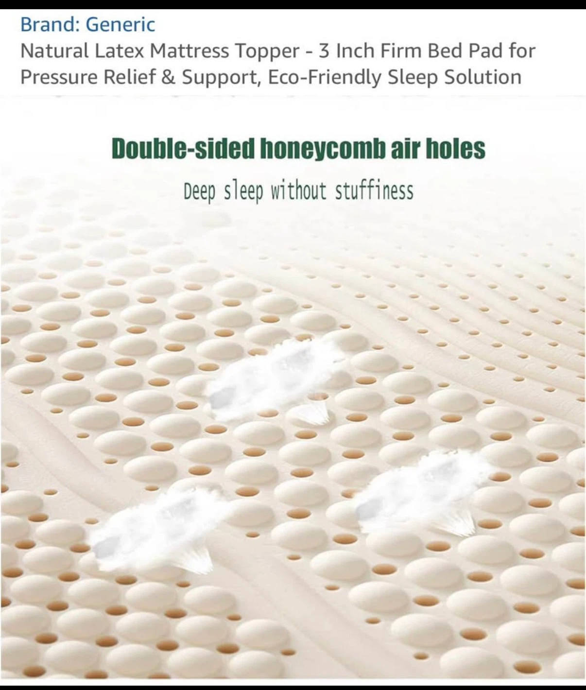 Natural Latex King Mattress Topper - photo 3