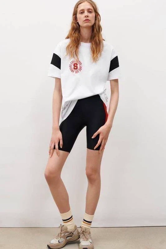 ZARA Biker Shorts with Red Panels – Size M - photo 3