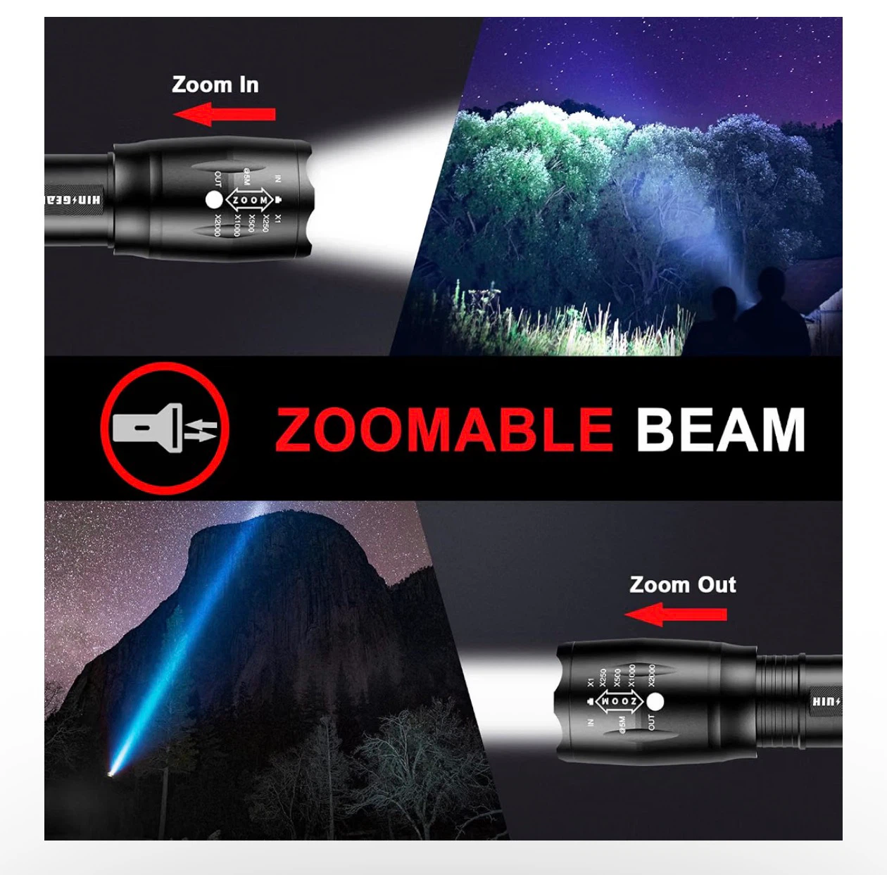 BNIB! Hinsgear LED Tactical Flashlight 4-Pack - photo 4
