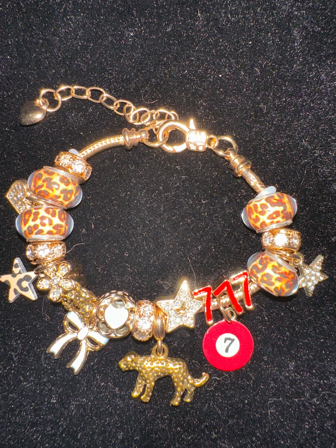 Gold-Tone Charm Bracelet with Animal Print Charms - photo 2