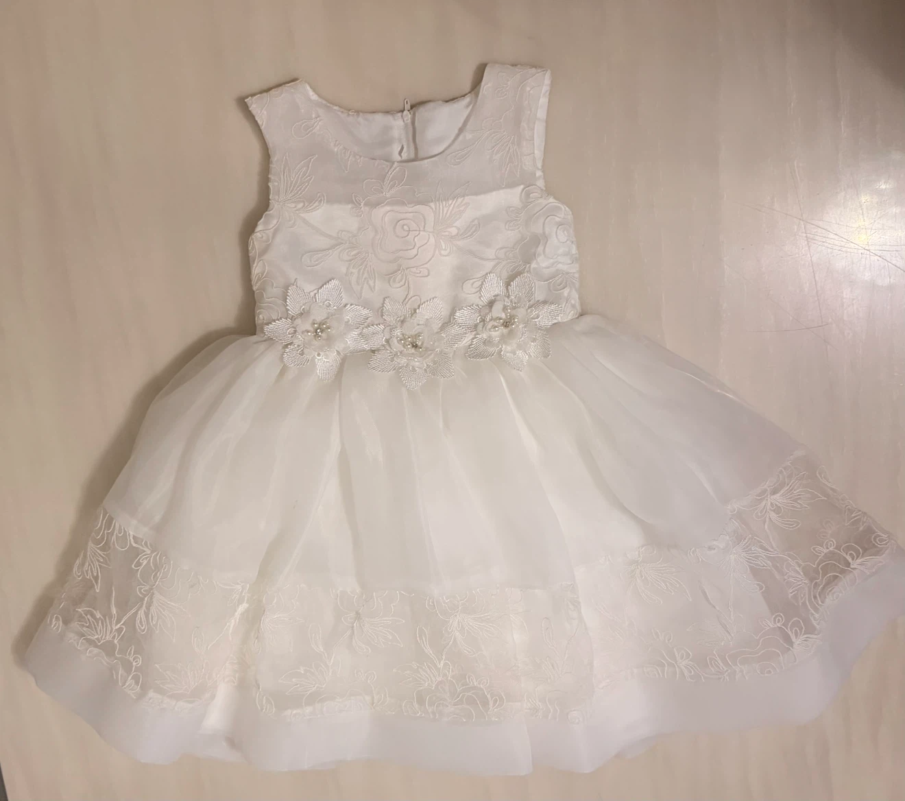 Cute White Floral Occasion Dress for Girls🌸