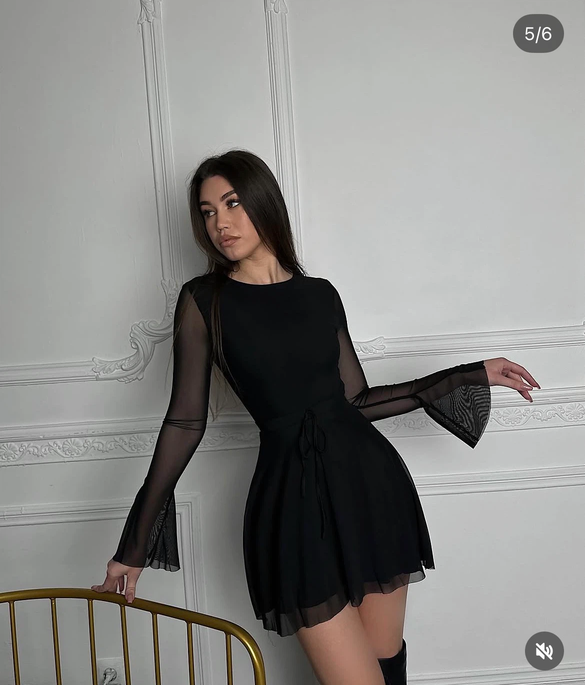 Black Open-Back Mini Dress – Size S – Brand New