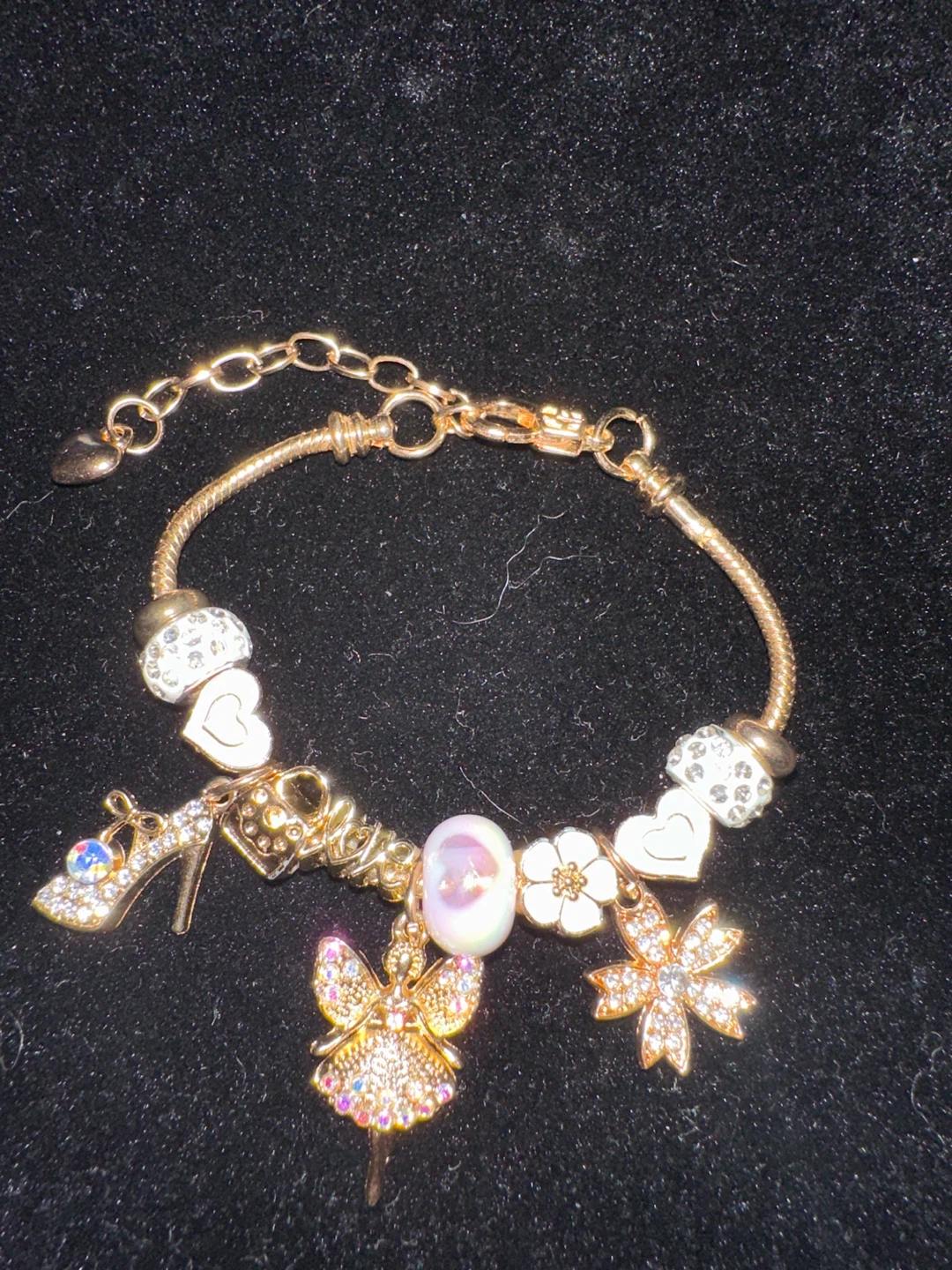 Gold-Tone Charm Bracelet with Assorted Charms - photo 3