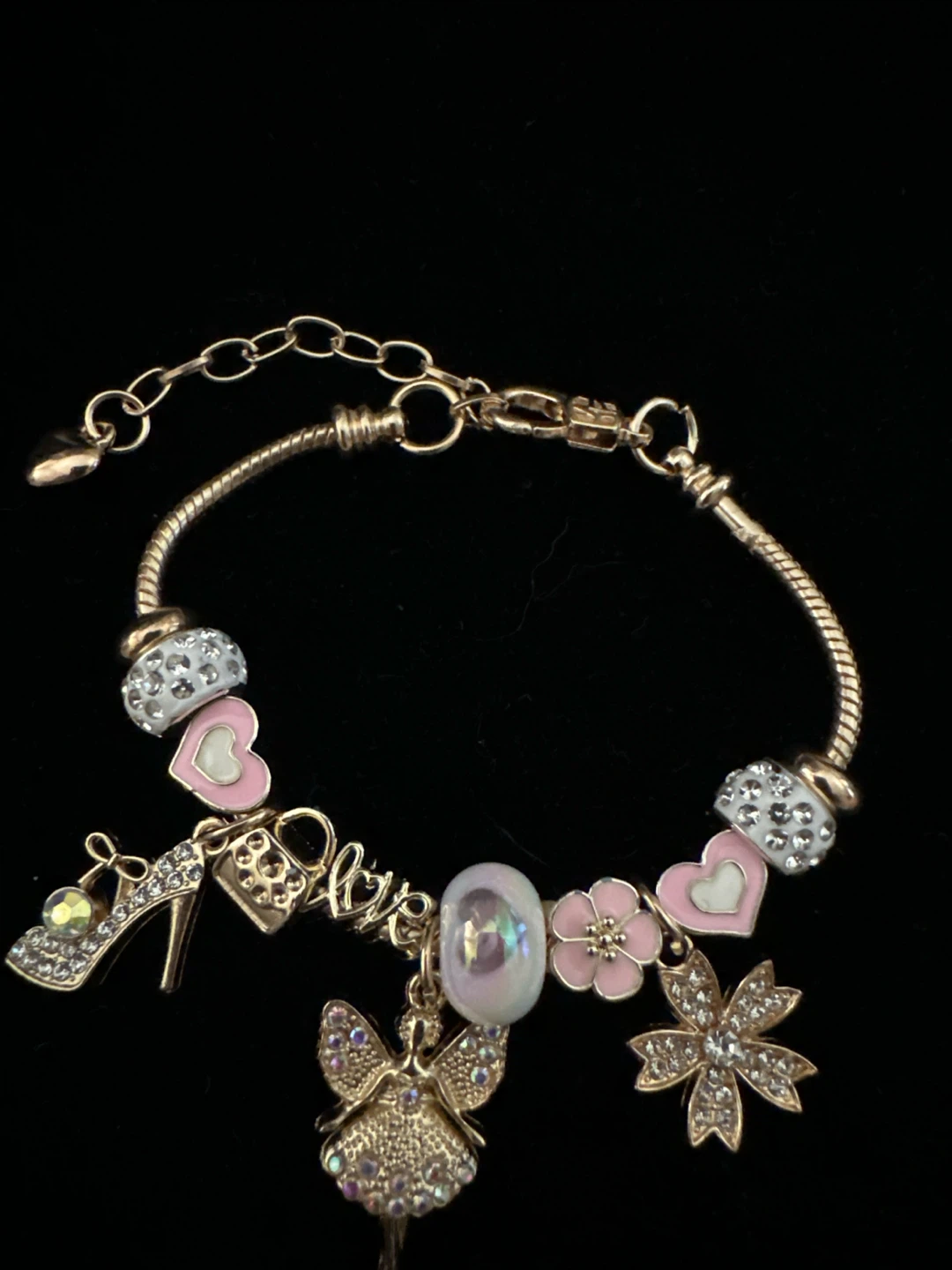 Gold-Tone Charm Bracelet with Assorted Charms