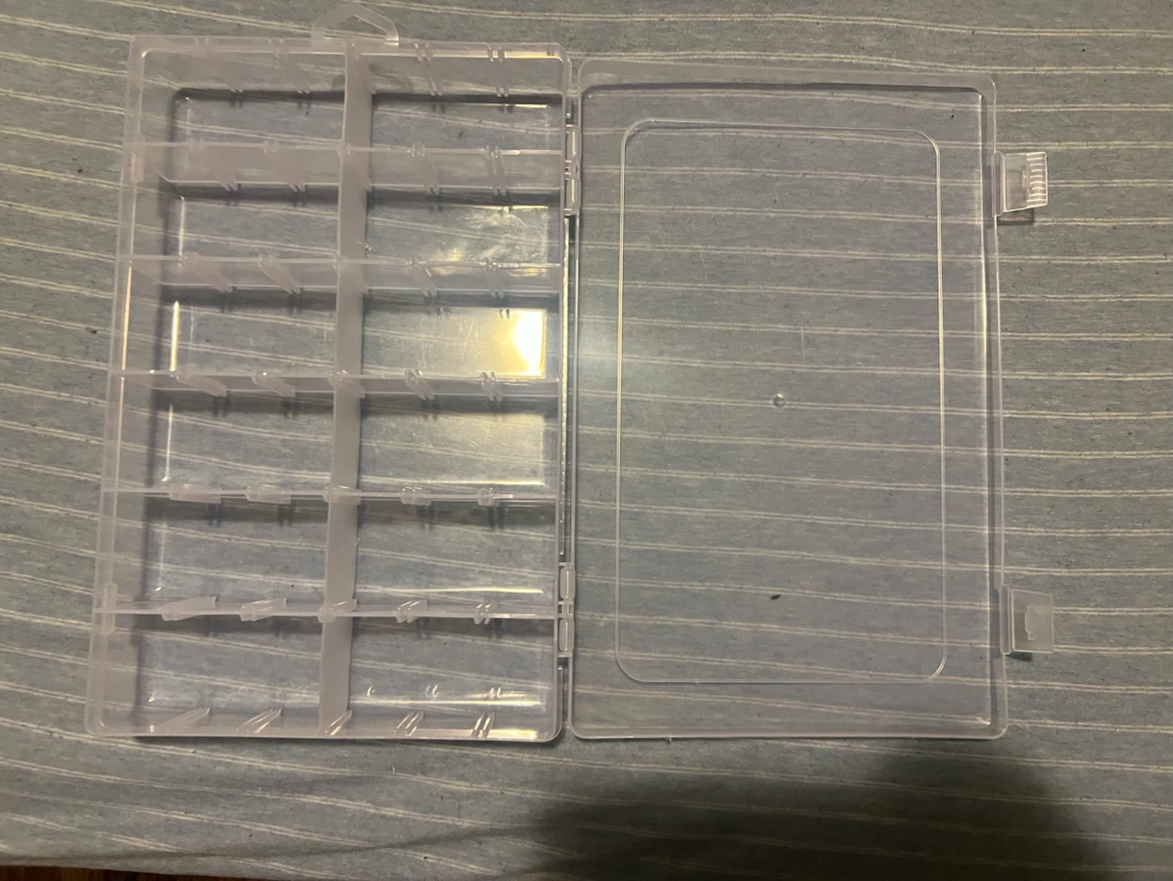 Clear Plastic Organizer Box with Adjustable Dividers - photo 2
