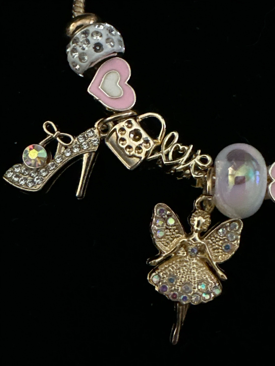 Gold-Tone Charm Bracelet with Assorted Charms - photo 2