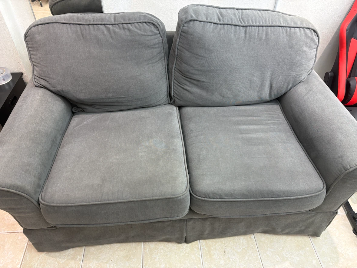 Gray Two-Seater Sofa