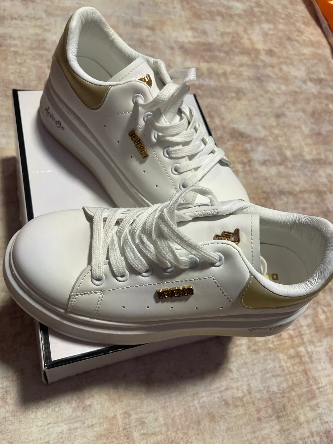 Devergo white and gold sneakers