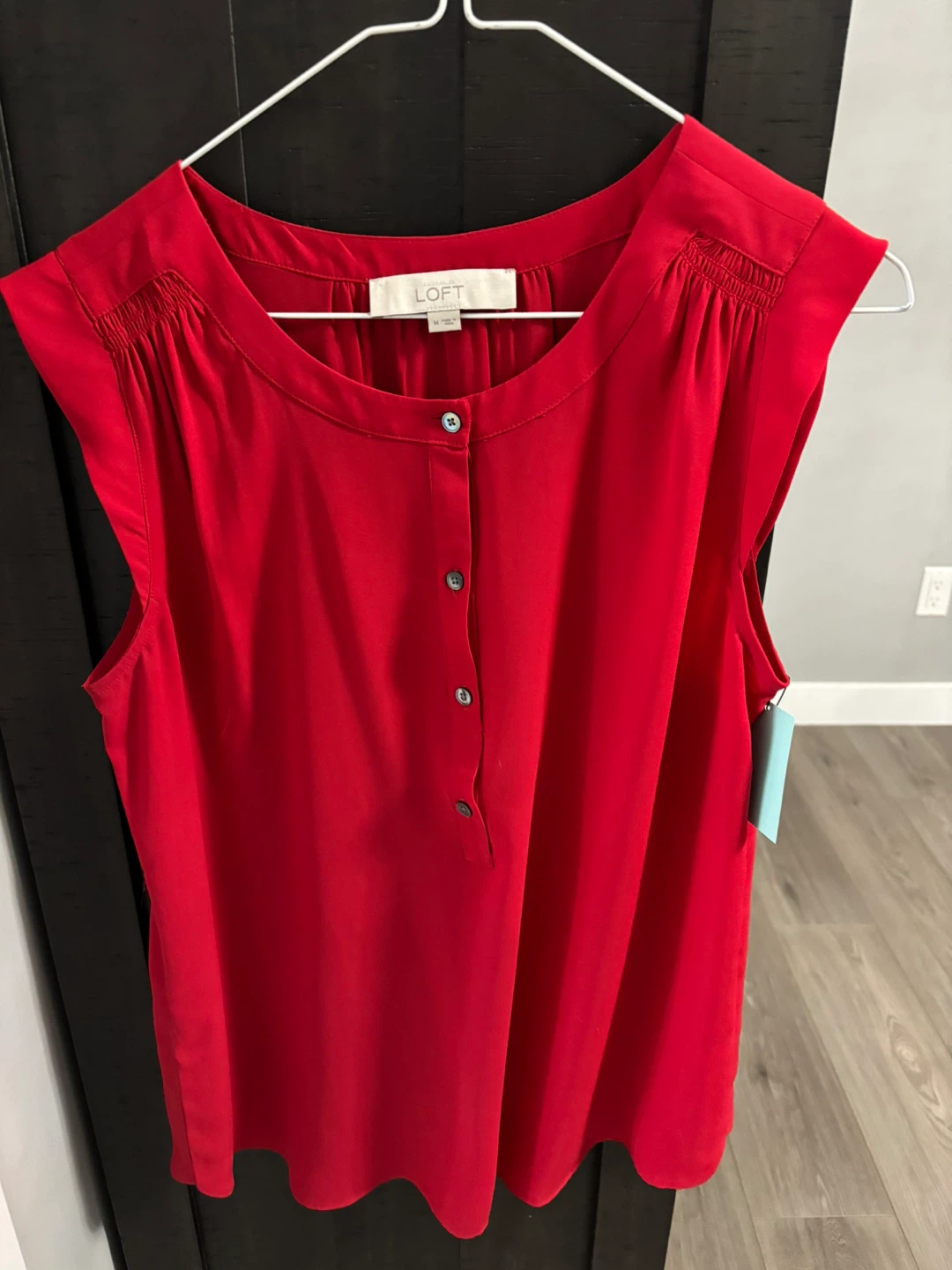 LOFT Red Sleeveless Blouse