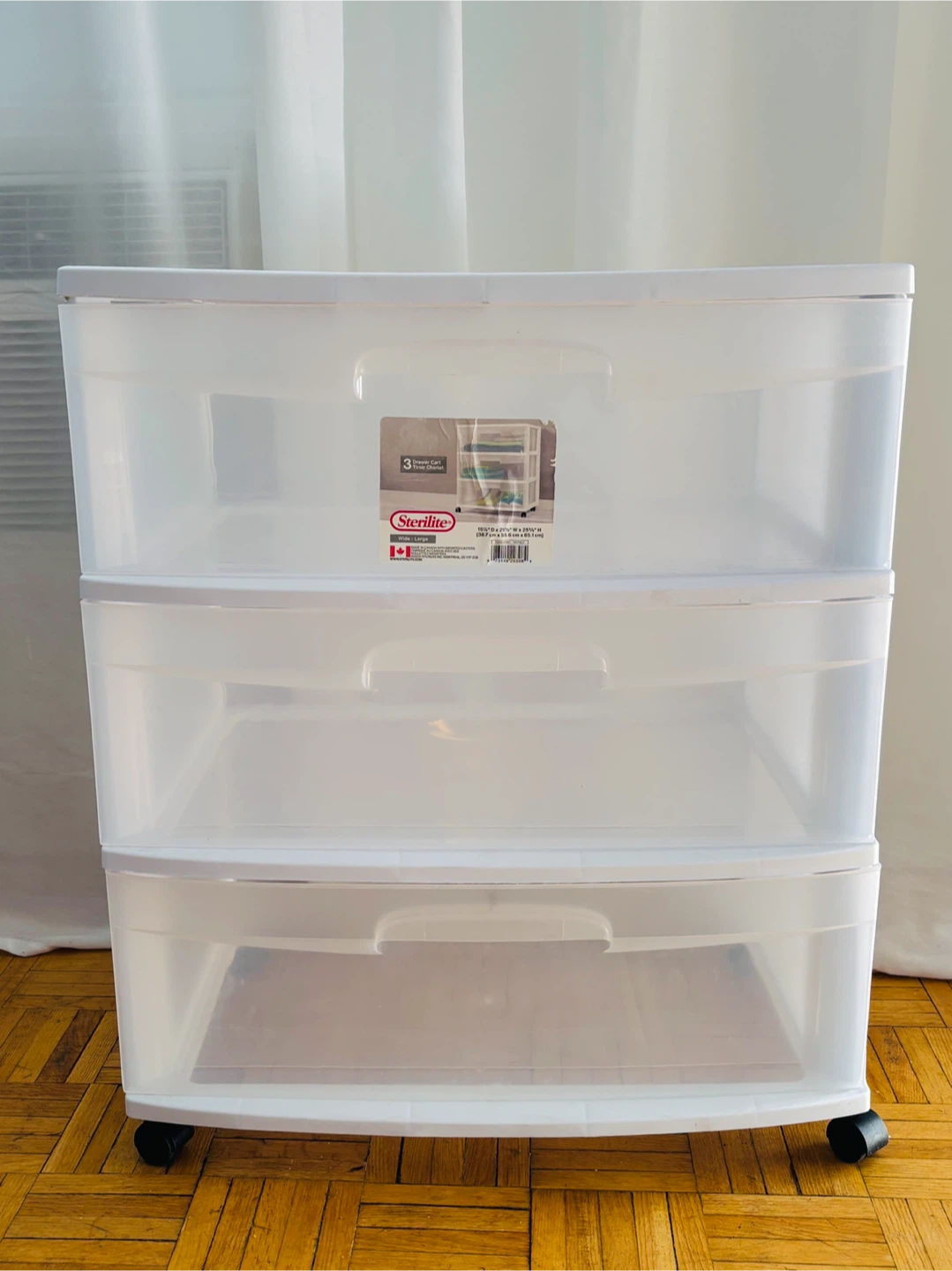Sterilite 3 Drawer Wide Cart