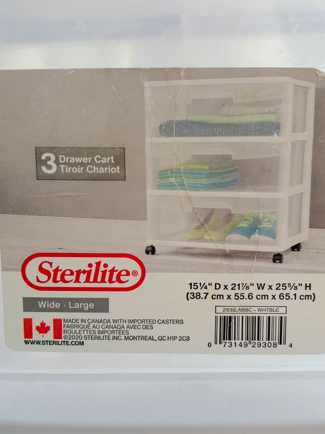 Sterilite 3 Drawer Wide Cart - photo 2