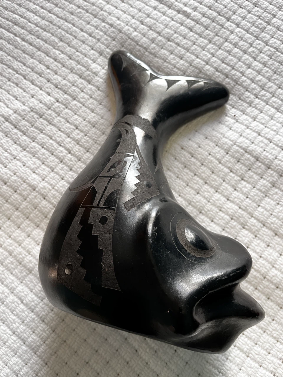 Oaxacan Black Clay Fish Figurine - photo 3