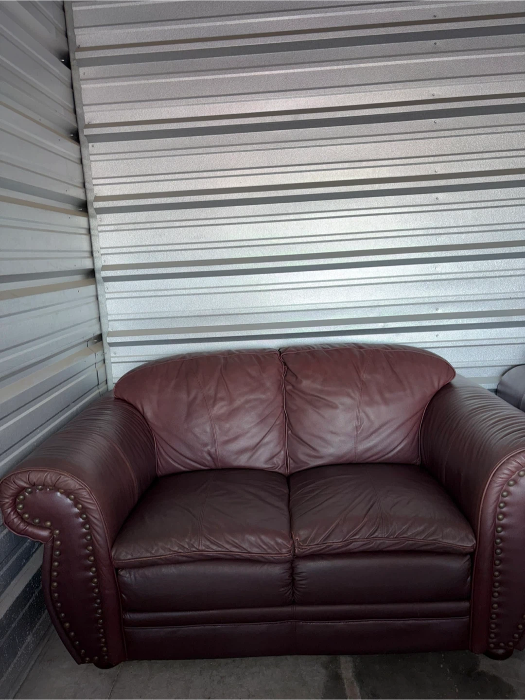 Three Piece Burgundy Leather Sofa Set