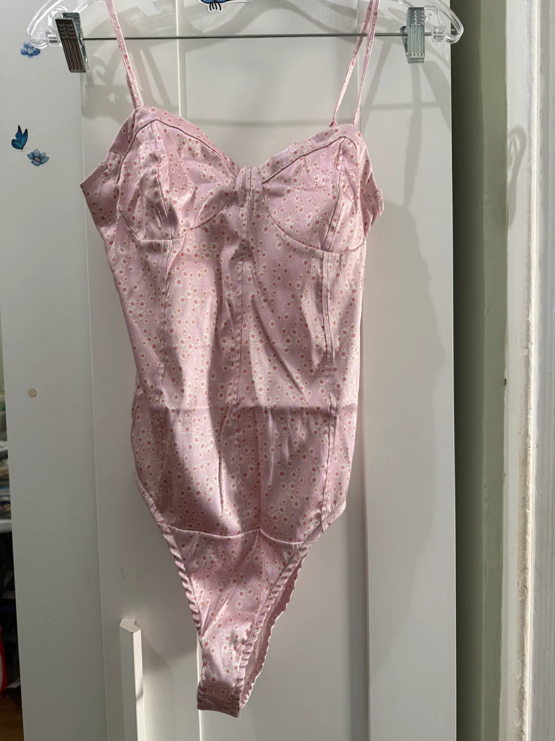 Pink Daisy Print Bodysuit