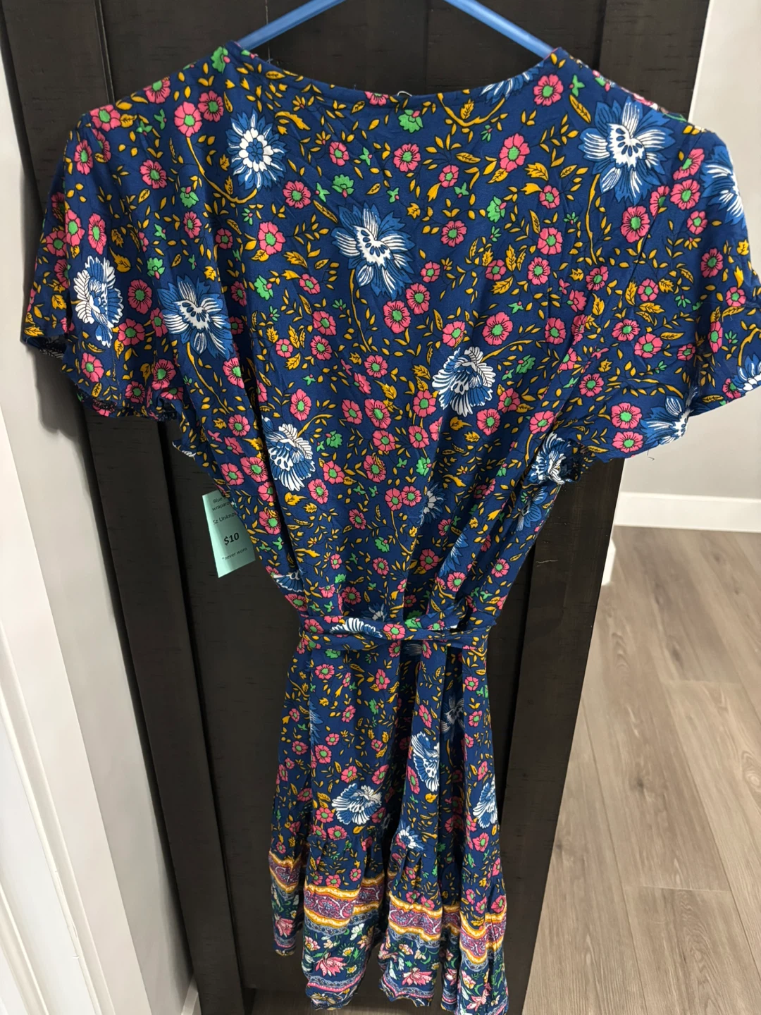 Blue Floral Wrap Dress - photo 2