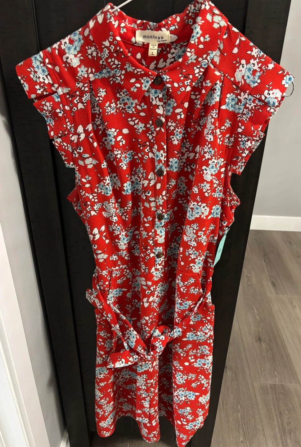 Monteau Los Angeles floral button-down dress