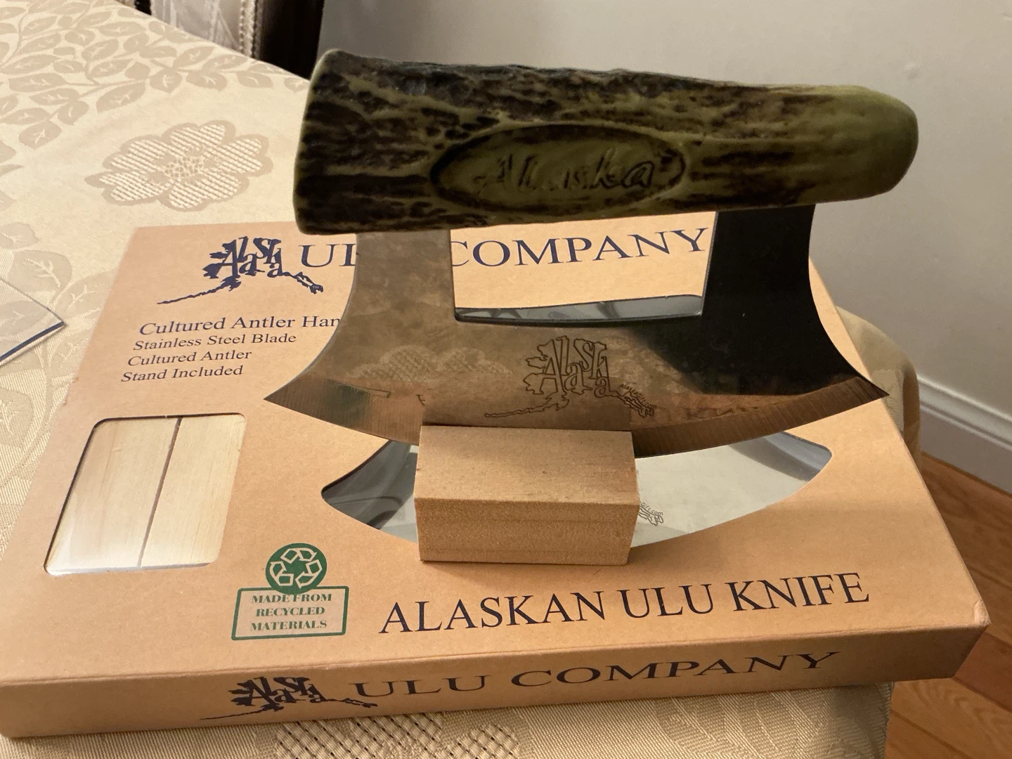 Alaskan Ulu Knife with Cultured Antler Handle - photo 3