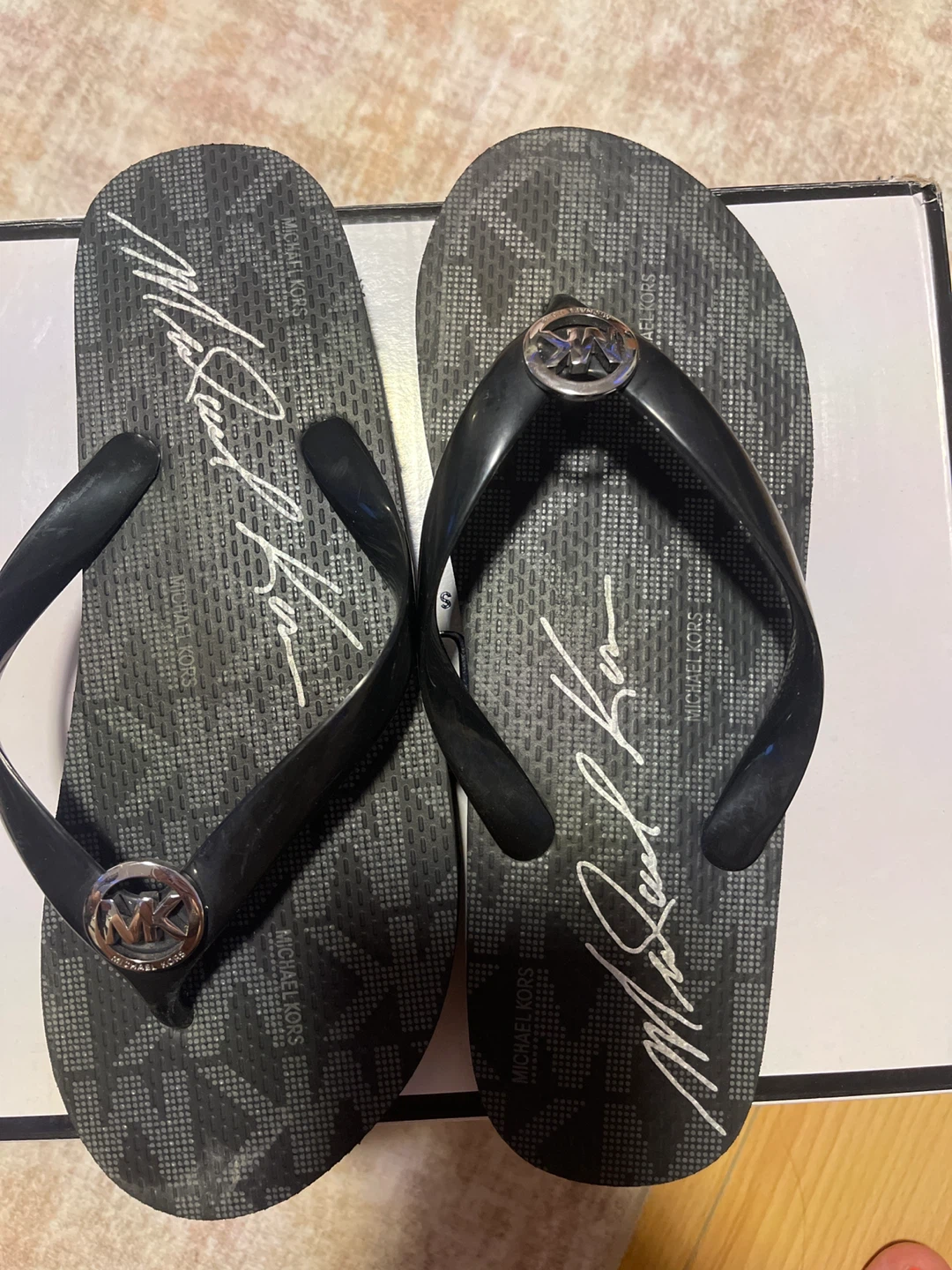 Michael Kors Logo Flip Flops