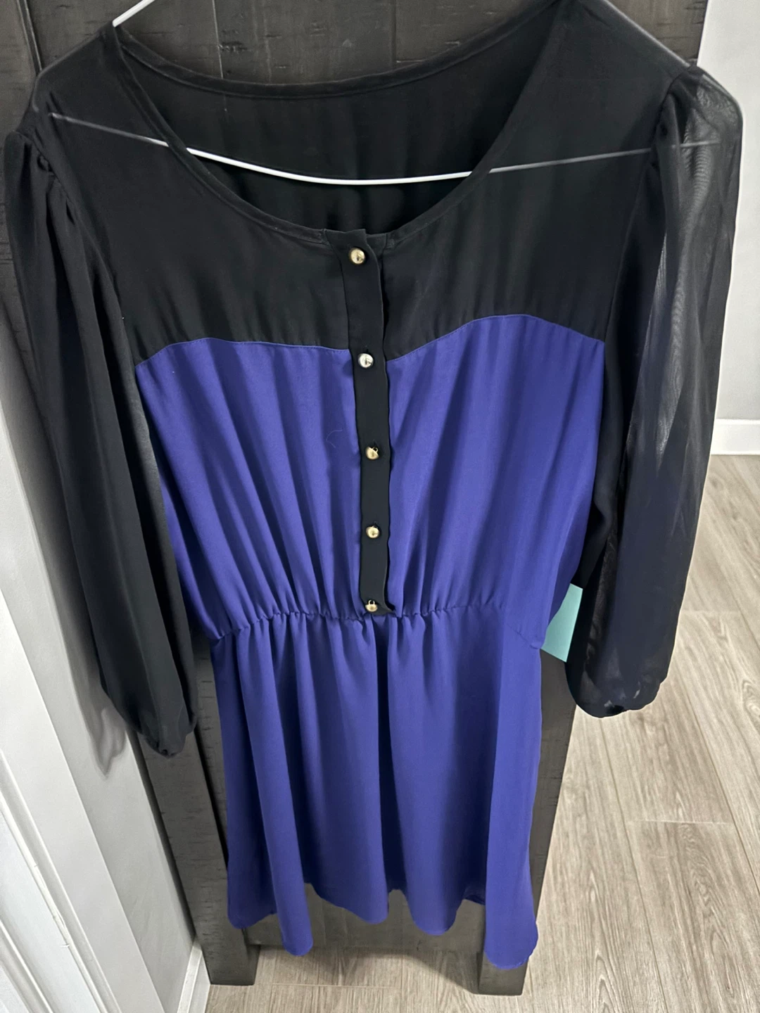 Black and Blue Long Sleeve Tunic