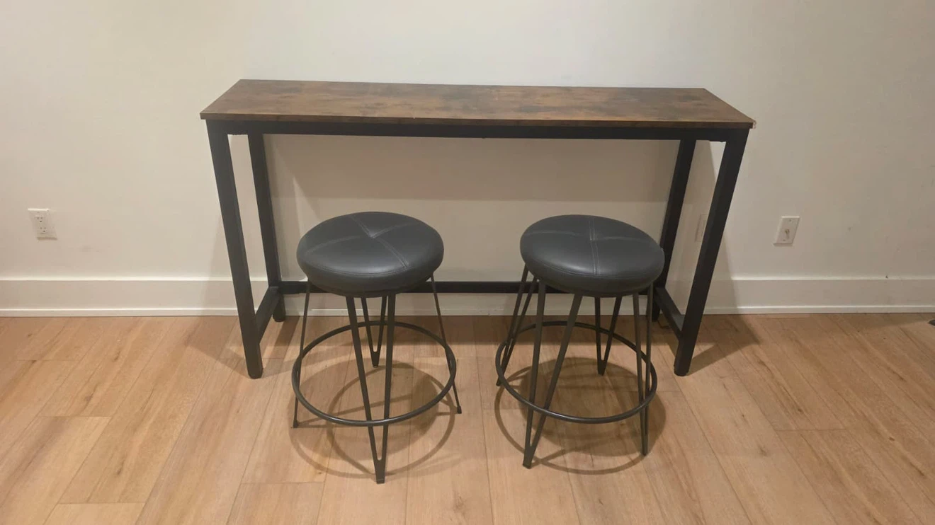 Industrial Style Bar Table with Two Stools