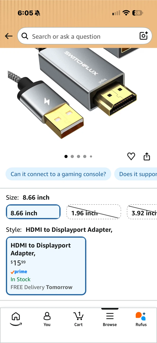 SWITCHFLUX HDMI to DisplayPort Adapter - photo 2
