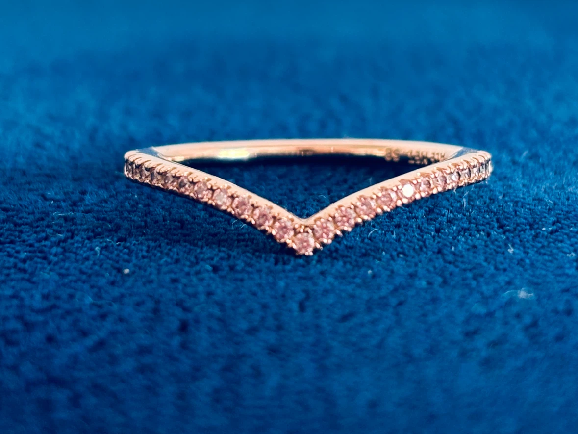 Pandora Wishbone Ring Rose Gold Tone Size 58 - photo 3
