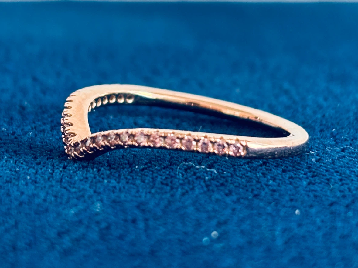 Pandora Wishbone Ring Rose Gold Tone Size 58 - photo 4