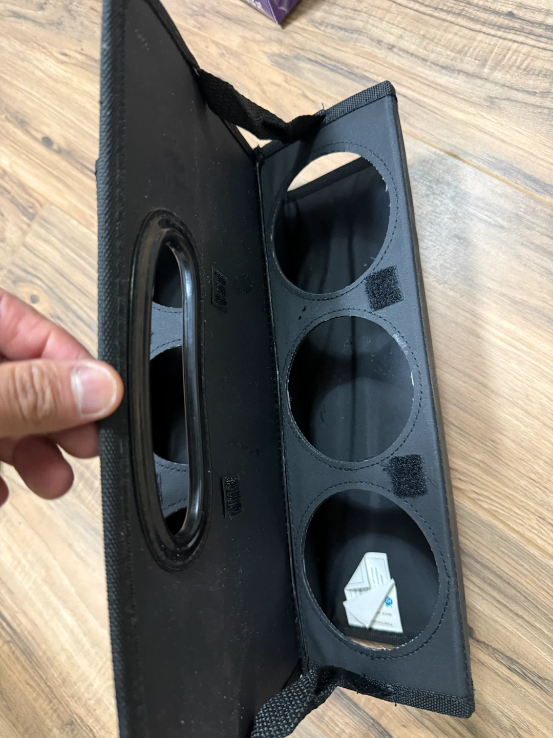 Black Portable Triple Cup Holder Carrier