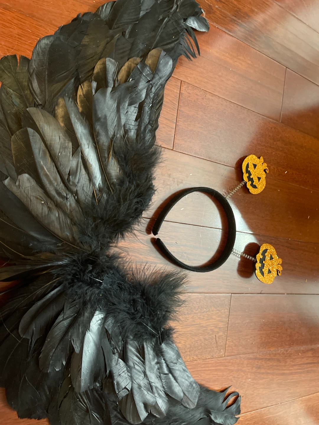 Two Halloween Feather Wing and Headband Sets - photo 2