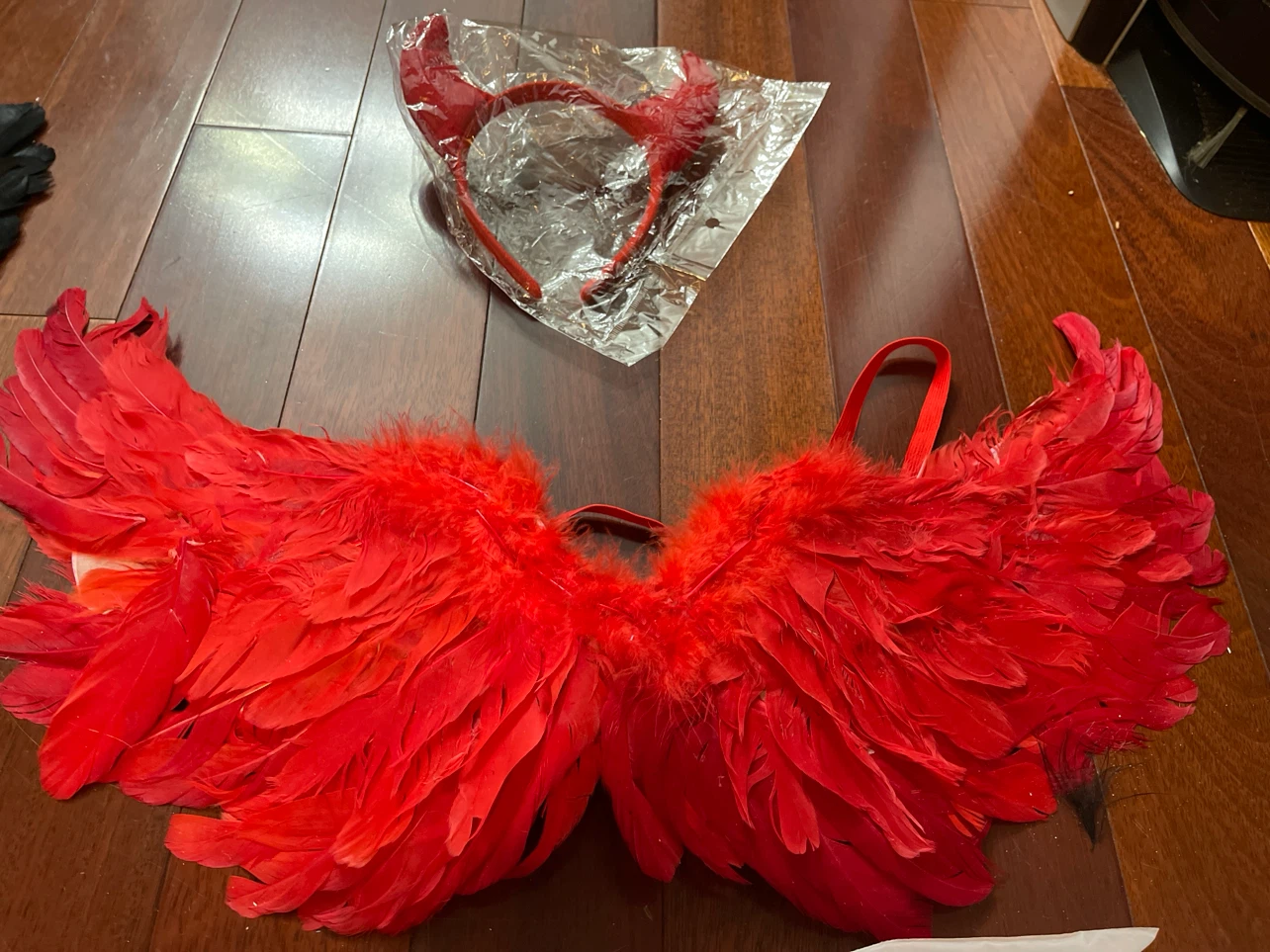 Two Halloween Feather Wing and Headband Sets - photo 3