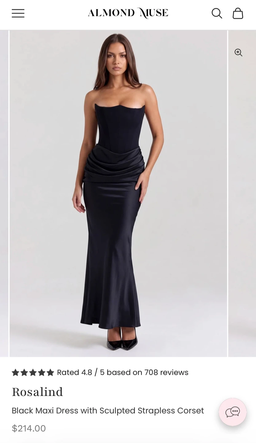 BNWT - Almond Muse Rosalind Black Maxi Dress