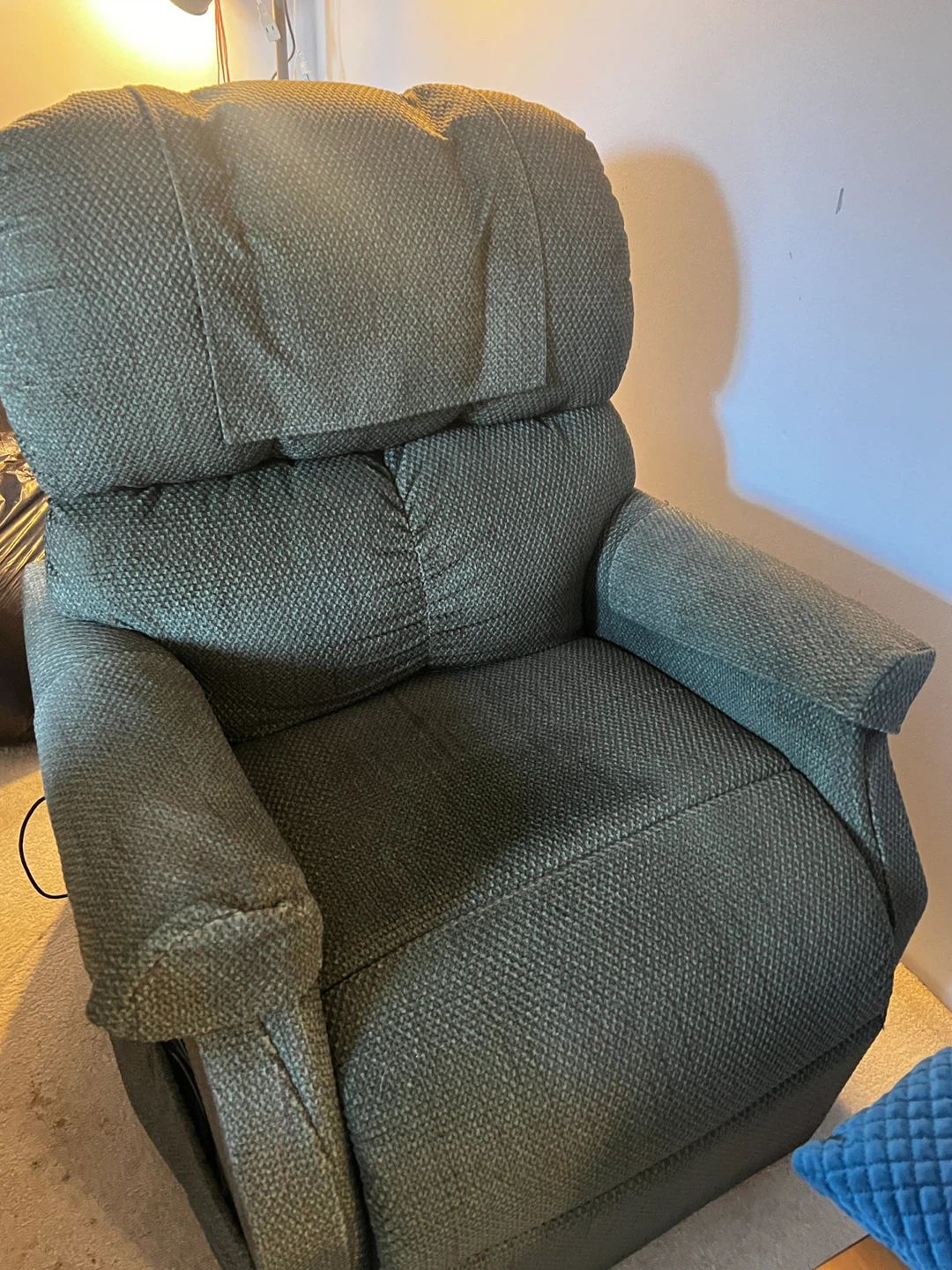 Dark Green Textured Recliner Chair